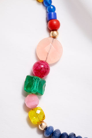 BRIGHT YELLOW ECLECTIC COLORFUL WORLD NECKLACE