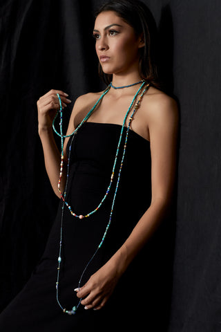 LONG TURQUOISE COLORFUL POP NECKLACE