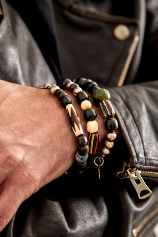 CAMPFIRE BLACK FOREST GREEN AND DEEP RED BRACELET