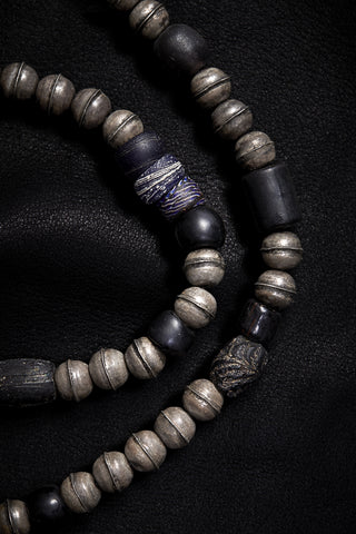 OXIDIZED STERLING SILVER AND VINTAGE NAJA NECKLACE