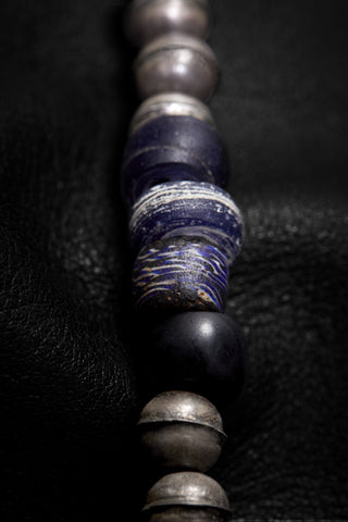 OXIDIZED STERLING SILVER AND VINTAGE NAJA NECKLACE
