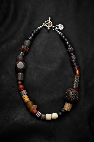 BLACK ORANGE AND YELLOW FLAME CHOKER