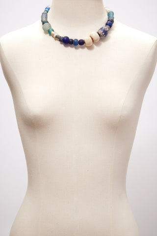 WEATHERED WHITE DENIM CHOKER NECKLACE