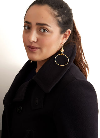 DARK CITRINE CLASSIC GOLD HOOP EARRINGS