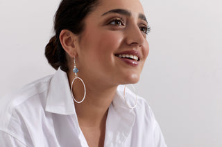 KYANITE CLASSIC STERLING SILVER HOOP EARRINGS