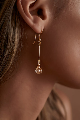 RUTILATED QUARTZ 14K GOLD CLASSIC DROP EARRINGS