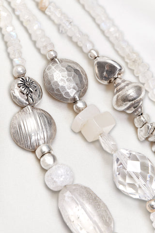 ILLUMINATIONS CRYSTAL QUARTZ AND STERLING SILVER MULTI-STRAND NECKLACE