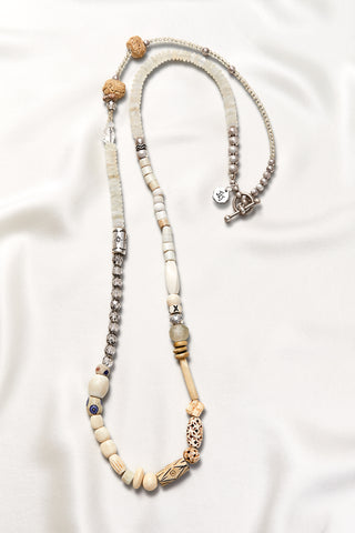 CRYSTAL QUARTZ AND MOONSTONE SOUTHWEST SUN NECKLACE