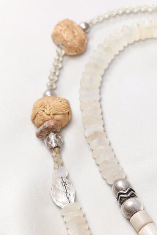 CRYSTAL QUARTZ AND MOONSTONE SOUTHWEST SUN NECKLACE