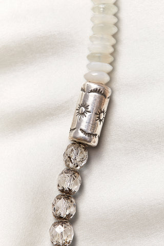 CRYSTAL QUARTZ AND MOONSTONE SOUTHWEST SUN NECKLACE