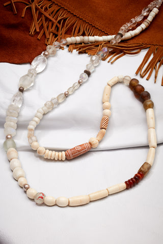 LONG CRYSTAL QUARTZ SOUTHWESTERN FIESTA NECKLACE