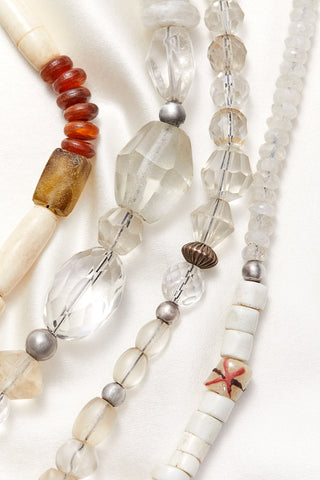 LONG CRYSTAL QUARTZ SOUTHWESTERN FIESTA NECKLACE