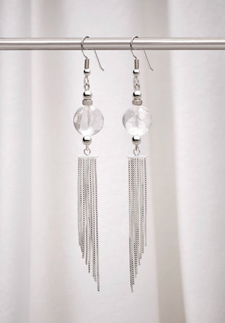 WHITE EVENING MOONLIGHT EARRINGS