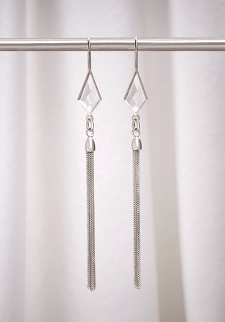 WHITE MOONLIGHT KITE EARRINGS