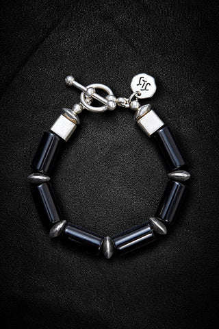 MODERN BLACK TUXEDO CYLINDER BRACELET I