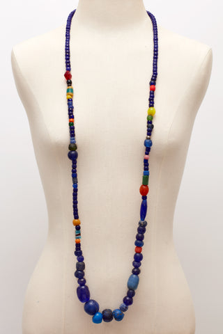 LONG NAVY CAMP BLANKET NECKLACE