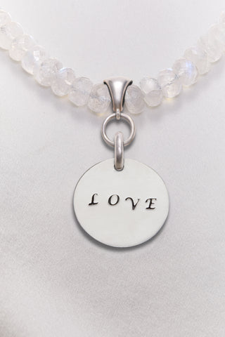 RAINBOW MOONSTONE LOVE NECKLACE