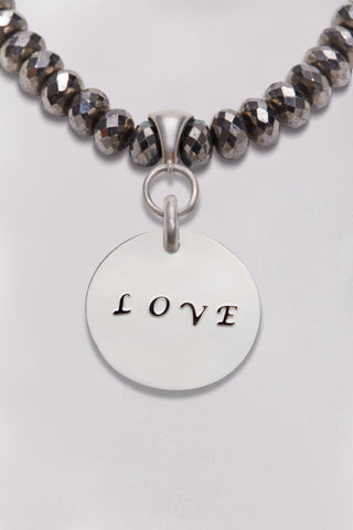 WHITE PYRITE LOVE NECKLACE