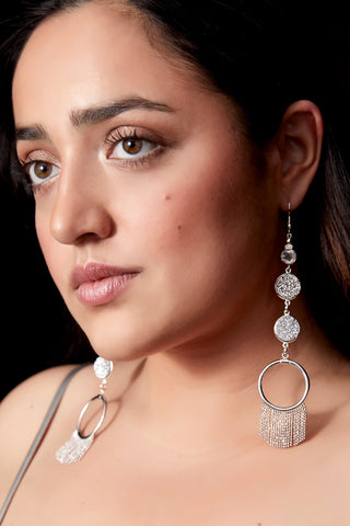 SILVER DOUBLE MOONLIGHT EARRINGS