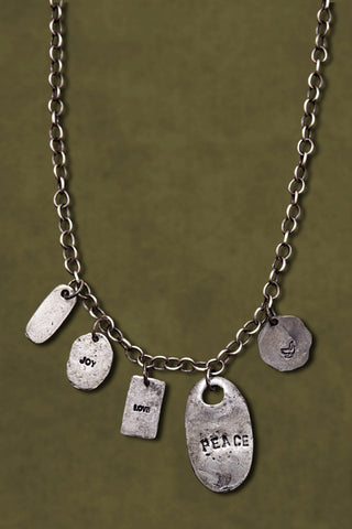 OXIDIZED SILVER MULTI-PENDANT CHAIN NECKLACE