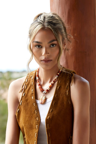 TRANQUIL DESERT OPAL CHOKER NECKLACE WITH PENDANT