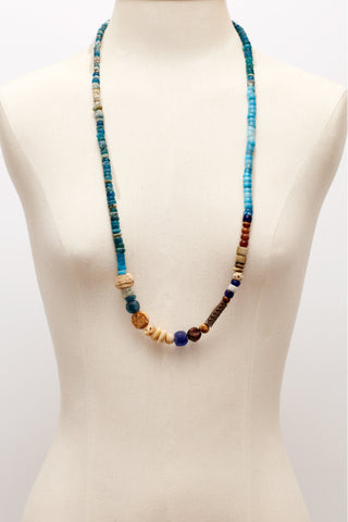 SKY BLUE AND AMBER NECKLACE