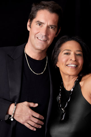 MODERN SILVER TUXEDO NECKLACE