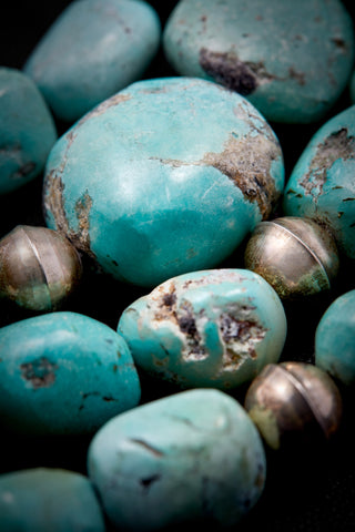SOFT BLUE TURQUOISE DOUBLE STRAND NECKLACE