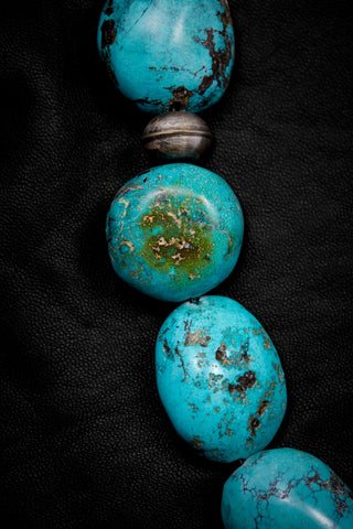 LARGE TURQUOISE BLUE STONE NECKLACE