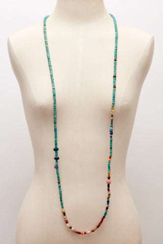 LONG TURQUOISE COLORFUL POP NECKLACE