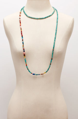 LONG TURQUOISE COLORFUL POP NECKLACE