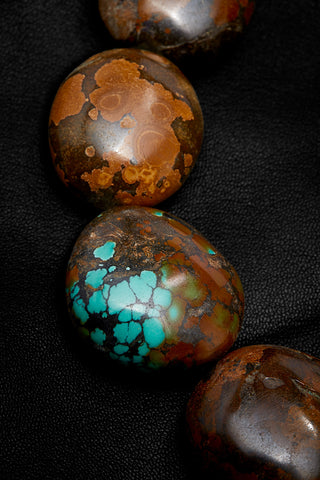 DEEP BROWN-OCHRE TURQUOISE NECKLACE