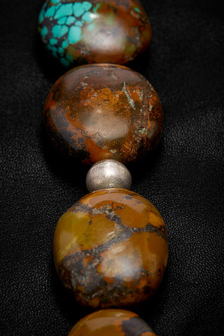 DEEP BROWN-OCHRE TURQUOISE NECKLACE