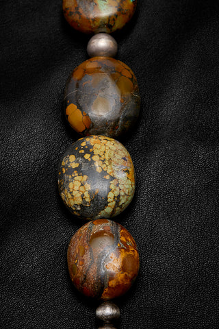 DEEP BROWN-OCHRE TURQUOISE NECKLACE