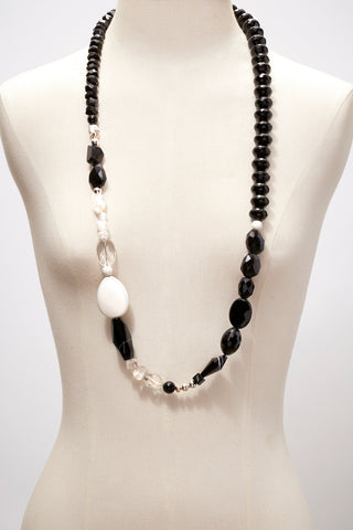 BLACK AND WHITE TUXEDO NECKLACE