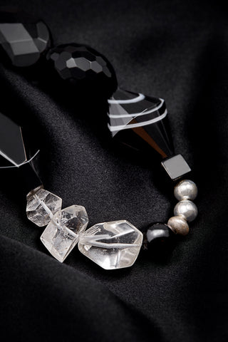 BLACK AND WHITE TUXEDO NECKLACE