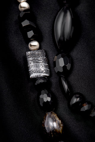LONG SLEEK BLACK TUXEDO NECKLACE