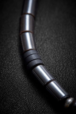 MODERN SLATE AND BLACK TUXEDO NECKLACE
