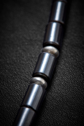 MODERN SLATE AND BLACK TUXEDO NECKLACE